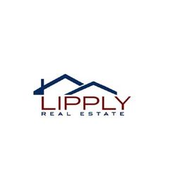 Logo with blue rooftops and "Lipply Real Estate" in red and blue text.