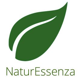 Foglia verde stilizzata con la scritta "NaturEssenza" sotto.