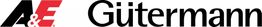 Logo mit schwarzem Schriftzug "Gütermann" und rotem "A&E".