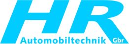 HR Automobiltechnik Gbr-Logo, großer blauer Text auf weißem Hintergrund.