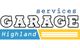 Garage services logo with "Highland" in blue and yellow.