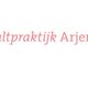 Silhouet gezichten met tekst: "Gestaltpraktijk Arjen Hart" in rode letters.