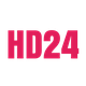 Rote Schrift "HD24" auf weißem Hintergrund.