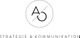 Logo mit den Buchstaben A und O, darunter Text: "Strategie & Kommunikation".