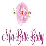 Logo with pink flower above the text "Mia Belle Baby" in elegant script.