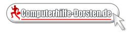 Logo mit "Computerhilfe-Dorsten.de" und einer Mauszeiger-Grafik auf einem weißen Hintergrund.