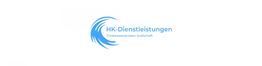 Logo von HK-Dienstleistungen mit blauem Wasserwirbel und Schriftzug "Trinkwasserproben Grubschat".
