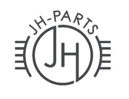 Logo met tekst "JH-PARTS", cirkel en gestileerde "JH" in het midden.