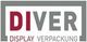 Logo mit Text "DIVER DISPLAY VERPACKUNG" in grauer und roter Schrift.