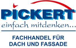 Logo von Pickert: "einfach mitdenken." Fachhandel für Dach und Fassade.