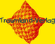 Logo vom Traumland-Verlag: bunte, karierte Raute auf gelbem Hintergrund mit Schriftzug.