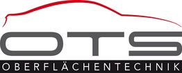 Logo mit Schriftzug "OTS Oberflächentechnik" und einer stilisierten roten Autolinie darüber.