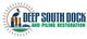 Logo of Deep South Dock and Piling Restoration with a pelican and pilings.