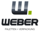 Logo mit stilisierter "W" und grünem Punkt, darunter der Text "WEBER" in Großbuchstaben.