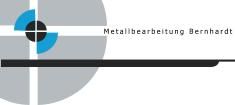 Logo von Metallbearbeitung Bernhardt mit geometrischen Formen in Grau und Blau.