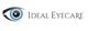 Illustration of a blue eye and the text "Ideal Eyecare" in a stylized font.