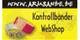 Gelbes Banner mit Aufschrift "Kontrollbänder WebShop" und Abbildung von bunten Armbändern.
