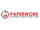 Logo van Paperwork met tekst: "SUPPORT FOR START UPS" en drie mappen in een cirkel.