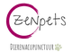 Logo met tekst "Zenpets Dierenacupunctuur" en een groene pootafdruk.