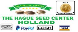 "Logo van The Hague Seed Center met betaalopties: overschrijving, PayPal, contant, Visa."