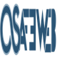 Blue text logo with the word "SAFEWEB," featuring an infinity symbol design on the "S."