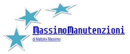 Logo con tre stelle blu e testo "Massimo Manutenzioni di Mattolini Massimo".