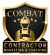 Gold and black shield logo for Combat Contractor Marketing & Coaching, with a worker silhouette.