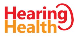 Logo with "Hearing Health" in red and orange, featuring an ear graphic.