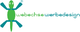 Grünes Gecko-Logo mit Text "webechse werbedesign" in Grün und Blau.