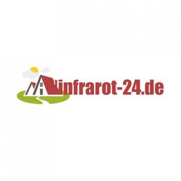 Logo von infrarot-24.de mit einem Haus, Sonne und Wolke im Hintergrund.