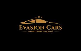 Logo doré "Evasion Cars" avec voiture stylisée et trois étoiles. Texte: "Un partenaire de qualité".
