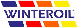 Logo met blauwe tekst "WINTEROIL" en diagonale strepen in rood, oranje en geel op een witte achtergrond.