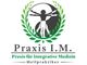 Logo mit einer Silhouette in einem Ying-Yang. Text: "Praxis I.M. Praxis für Integrative Medizin".