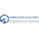 Mobile Auto Glass Pros logo with "Windshield Repair" text and blue hexagon.