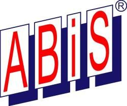 Logo mit Buchstaben "ABIS" in Rot auf blauen, weißen Rechtecken.