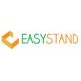 Logo EasyStand con lettere arancioni e verdi accanto a una forma geometrica arancione.