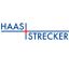 Logo mit den blauen Wörtern "Haas" und "Strecker" getrennt durch ein rotes Kreuz.