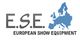Logo mit "E.S.E. European Show Equipment" und einer Europakarte in Blau.