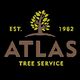 Atlas Tree Service logo with a tree graphic, established in 1982.