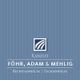 Blaues Kanzlei-Logo mit Text: "Föhr, Adam & Mehlig, Rechtsanwälte und Fachanwälte".