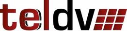 Logo mit dem Wort "teldv" in Rot und Schwarz, drei rote Quadrate rechts angeordnet.