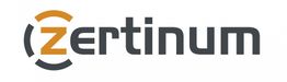 Logo des Textes "zertinum" in schwarz und orange, stilisiertes "Z" mit Kreisen.