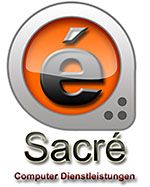Logo mit einem stilisierten Buchstaben "é" und Text "Sacré Computer Dienstleistungen".