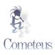 Logo mit Silhouette einer tanzenden Figur und dem Schriftzug "Cometeus".
