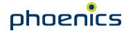 Logo mit dem Text "phoenix", das 'o' von einem Punkt in Hellgrün überlagert.
