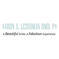 Text: "Aaron A. Leishman DMD, PA: A Beautiful Smile, A Fabulous Experience"