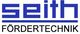 Logo mit blauem „Seith“ und schwarzem „Fördertechnik“ darunter.