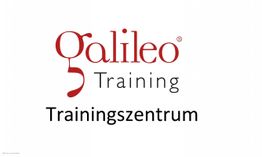 "Logo mit rotem Schriftzug "Galileo Training", darunter in Schwarz "Trainingszentrum"."