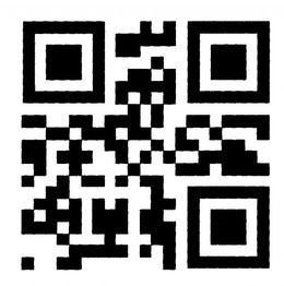 Codice QR bianco e nero su sfondo bianco.