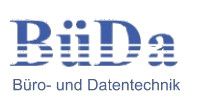Blaues Logo mit dem Text "BüDa Büro- und Datentechnik" auf weißem Hintergrund.